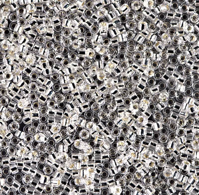 Close up of Miyuki Delica beads.