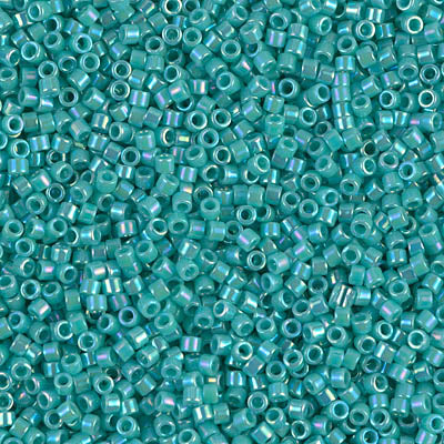 Close up of Miyuki Delica beads.