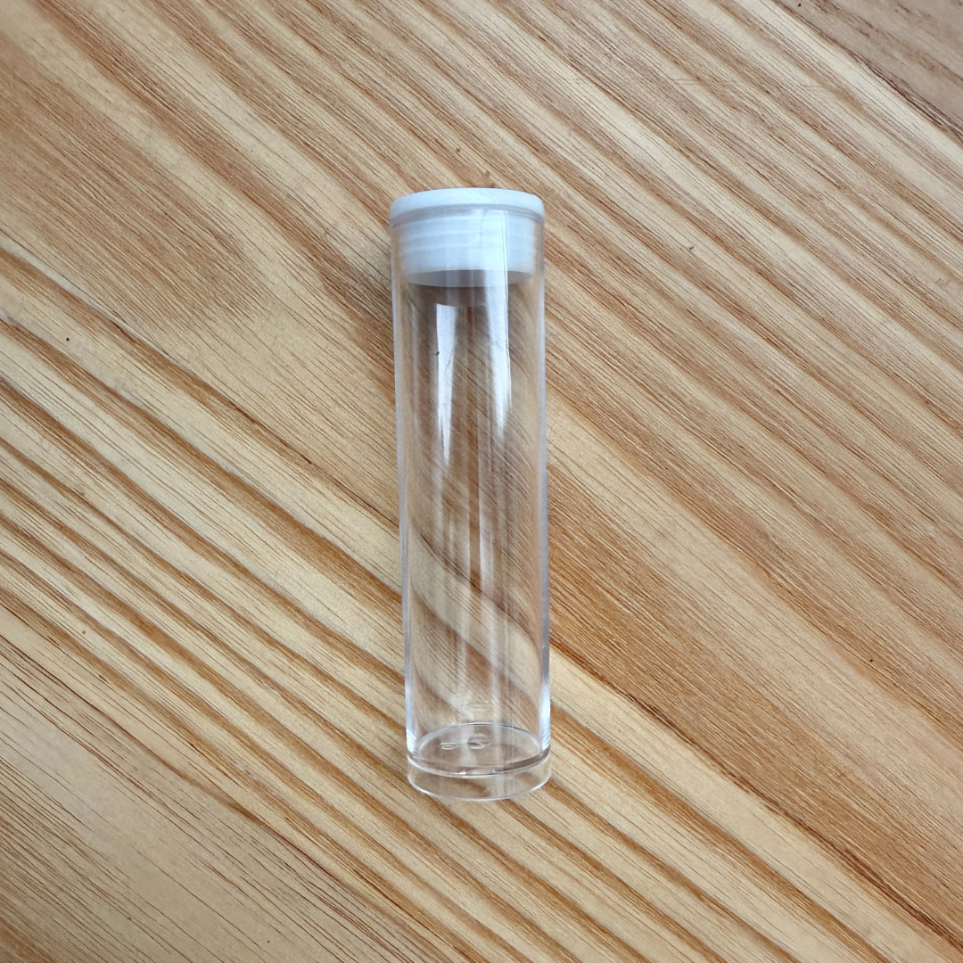 Close up of a bead tube with lid