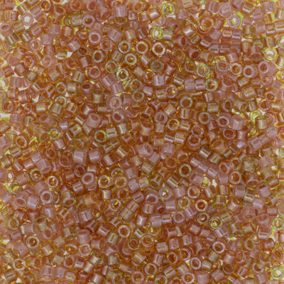 Close-up of small pink and gold beads