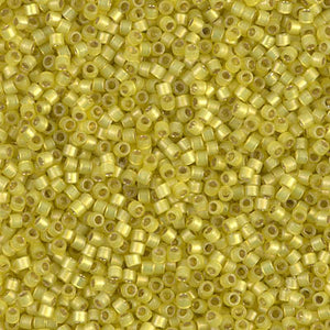 Miyuki Delica Beads 11/0 - DB2187 Duracoat Semi-Frosted Silverlined Dyed Citron