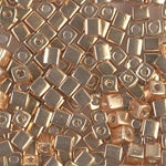 Close up of Miyuki square beads