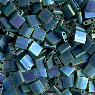 Miyuki Tila Bead – Full Size – TL-2064 Matte Metallic Blue Green Iris