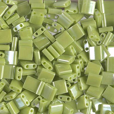 Close up of Miyuki Tila beads