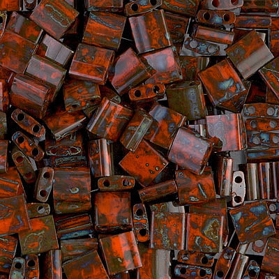 Close up of Miyuki Tila beads